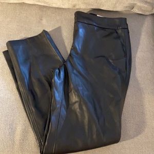 Petite faux leather ankle pants